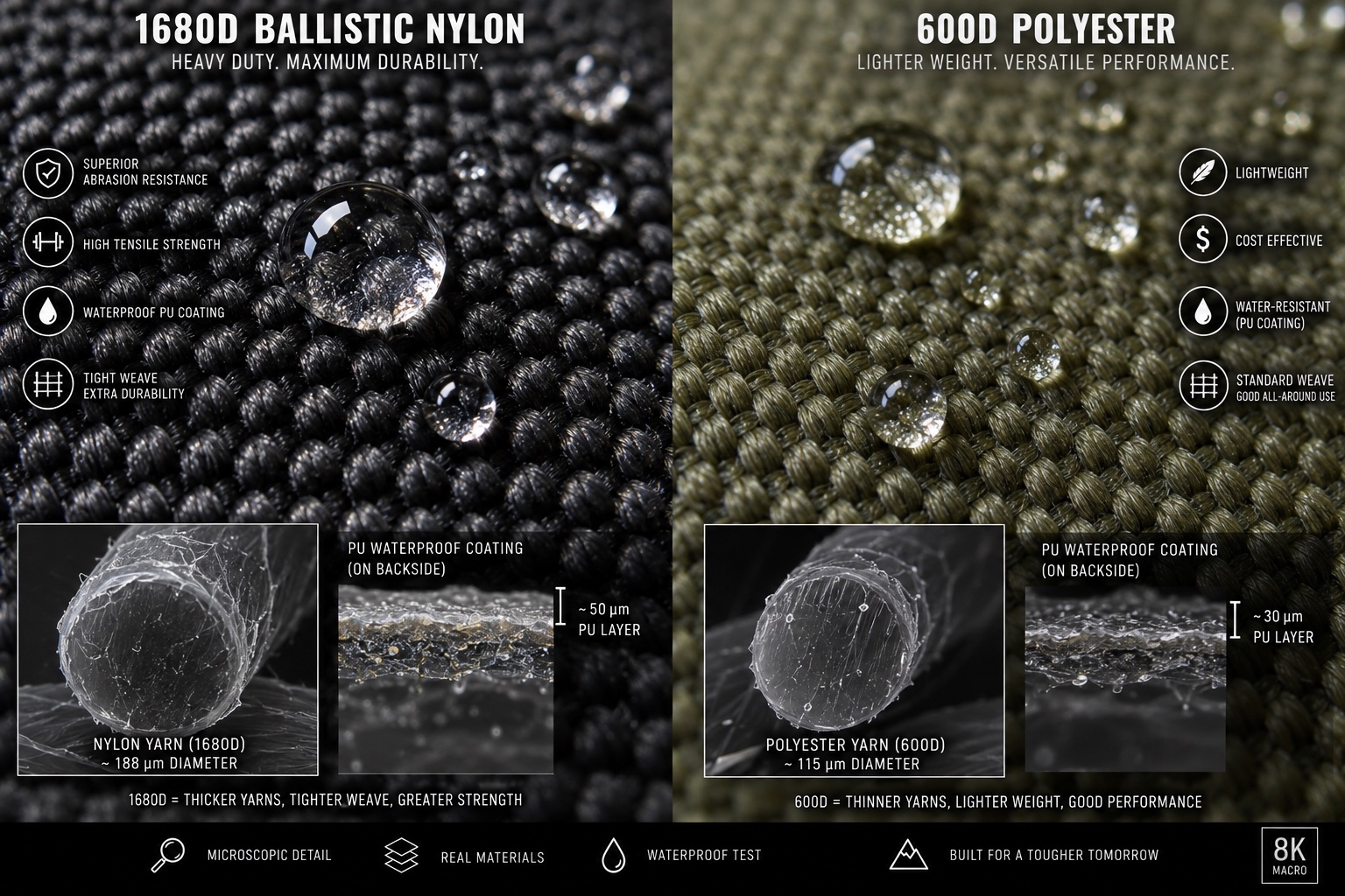 Material Science: Comparing 600D vs 900D vs 1680D Polyester and Ballistic Nylon for Outdoor Daypacks