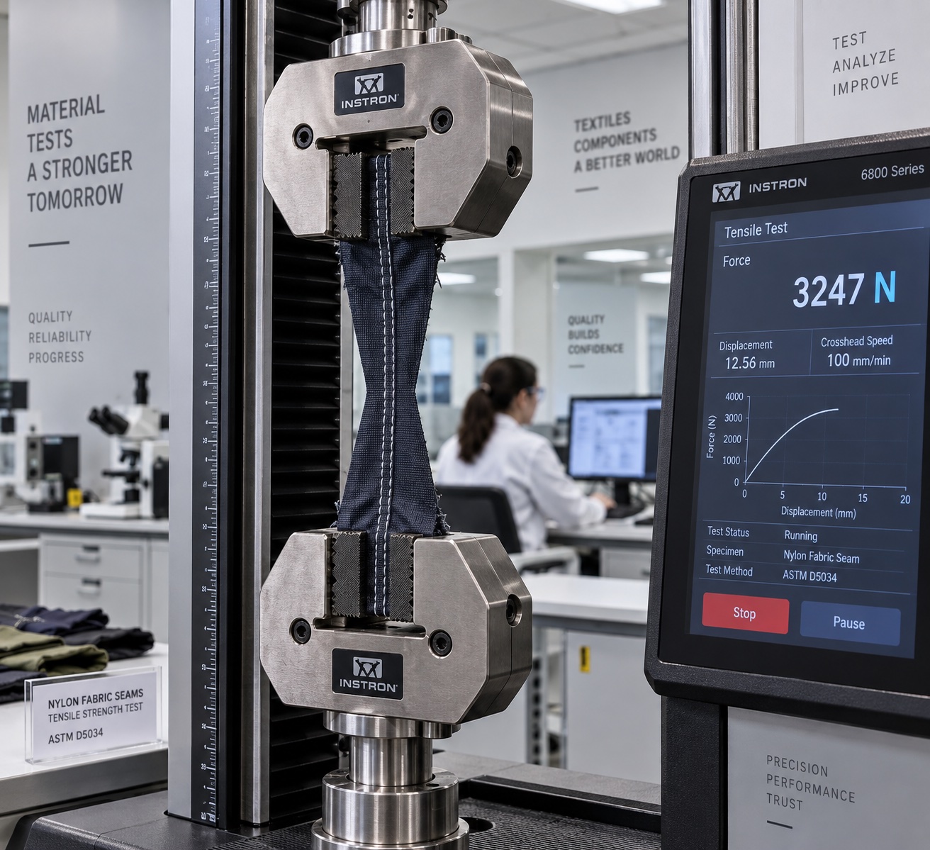 Electronic Seam Tensile Burst Strength Test