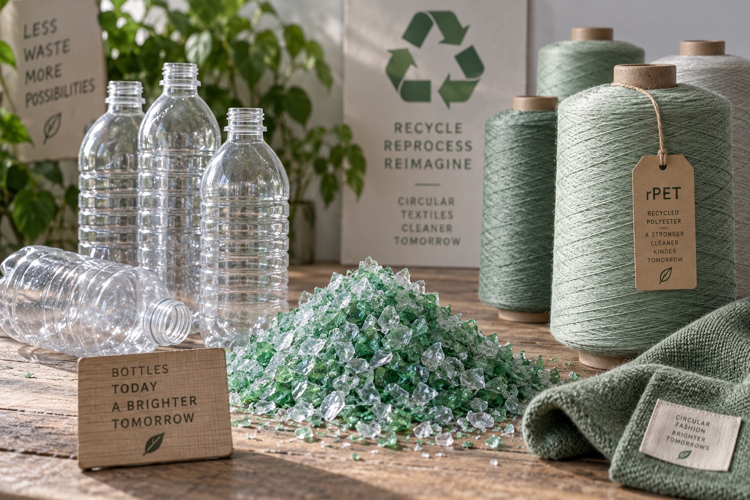 Post-Consumer Bottles to Spun Yarn